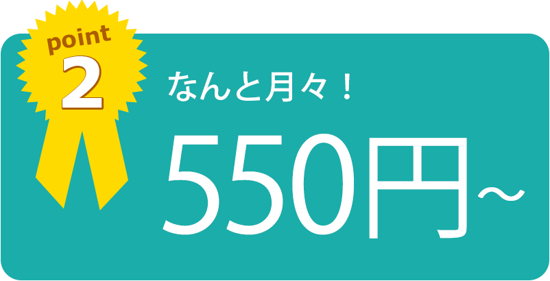 なんと月々550円～