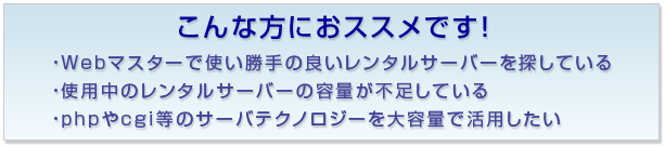 こんな方にオススメのレンタルサーバーです。